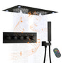 28" x 15" 4-Function Thermostatic Shower System with LED Lights & Bluetooth