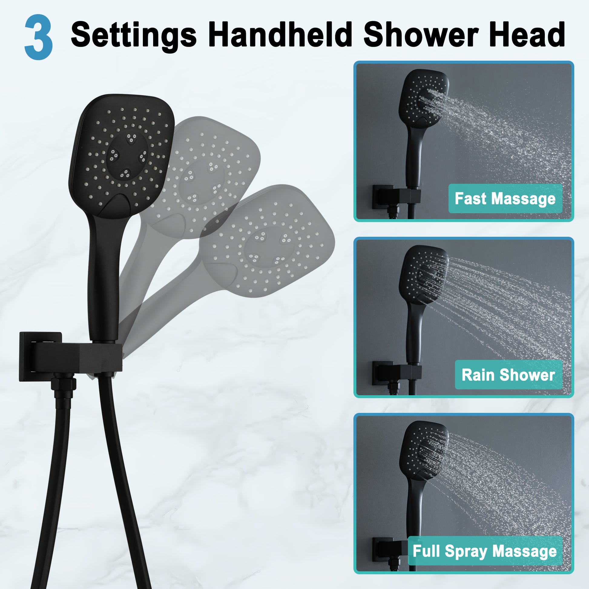 9-inch 2-Function Wall-Mounted Shower System with Handheld Shower