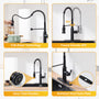 Kitchen Faucet with Pull Down Sprayer, Farmhouse RV Small Vanity Faucet with 360° Rotation Spout and Deck Plate