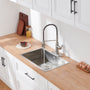 Kitchen Faucet with Pull Down Sprayer, Farmhouse RV Small Vanity Faucet with 360° Rotation Spout and Deck Plate