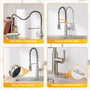 Kitchen Faucet with Pull Down Sprayer, Farmhouse RV Small Vanity Faucet with 360° Rotation Spout and Deck Plate