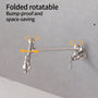 Wall Mounted Pot Filler Faucet with Double Handles, 360° Rotatable Folding Spout, Solid Brass Construction, Anti-Splash Aerator