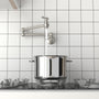 Wall Mounted Pot Filler Faucet with Double Handles, 360° Rotatable Folding Spout, Solid Brass Construction, Anti-Splash Aerator