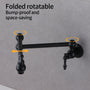 Wall Mounted Pot Filler Faucet with Double Handles, 360° Rotatable Folding Spout, Solid Brass Construction, Anti-Splash Aerator