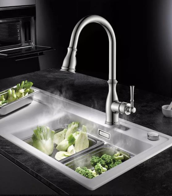 Pull Down Kitchen Faucet 360 Degree Swivel with 3 Spray Modes