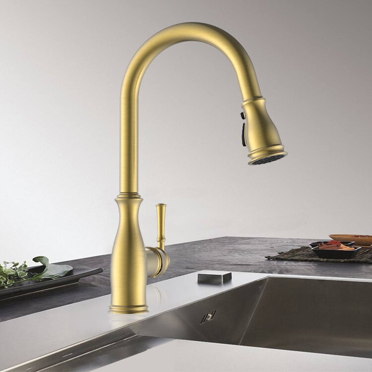 Pull Down Kitchen Faucet 360 Degree Swivel with 3 Spray Modes