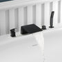 Deck Mounted Roman Tub Faucet with Hand Shower and Water Supply Hose
