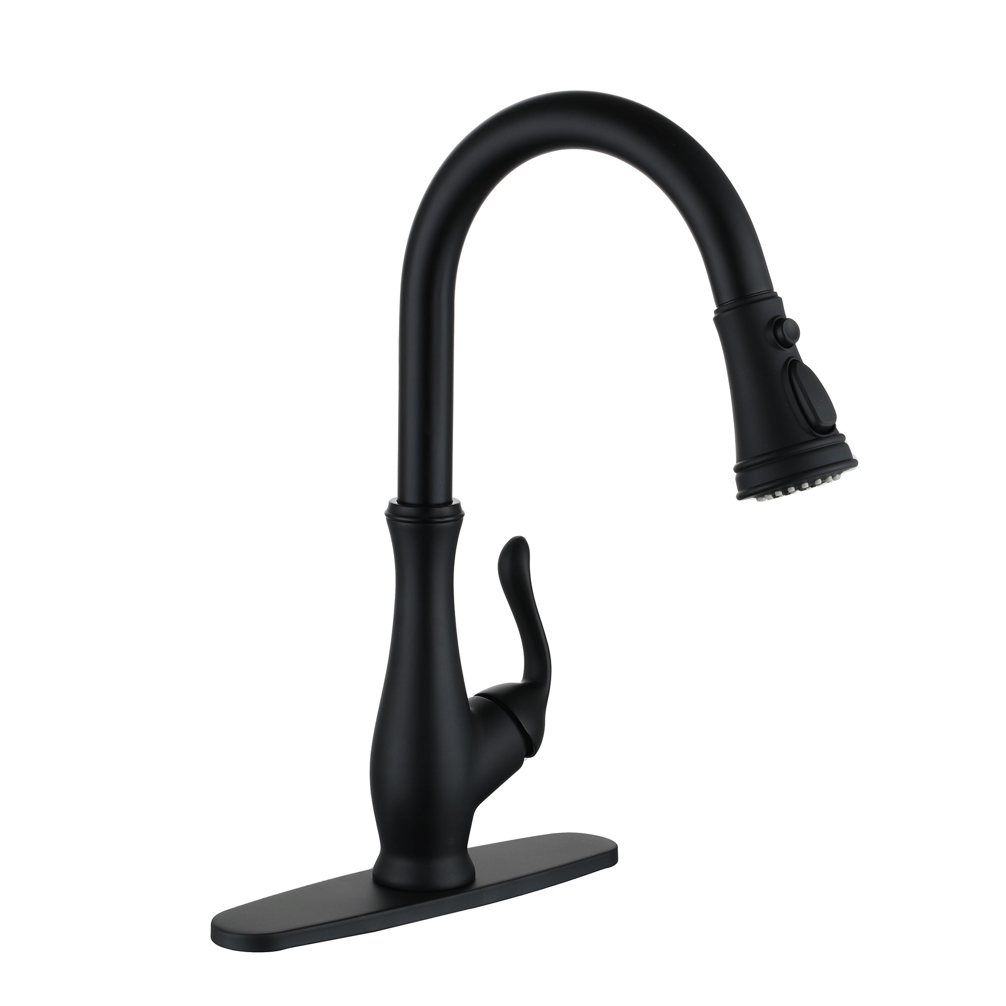 Pull Down Kitchen Faucet Single Handle with Blade Stream Modern Design Easy Installation Deck Plate Included