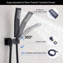 10-inch Wall-Mount Matte Black Shower System with Tub Filler