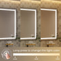 LED Bathroom Mirror with Black Aluminum Frame, Backlit & Front Lighting