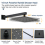 10" Wall-Mounted Shower System with Brass Handheld Spray in Matte Black