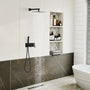 10" Wall-Mounted Shower System with Brass Handheld Spray in Matte Black