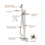 Single Handle Freestanding Tub Faucet with Hand Shower in Brushed Nickel