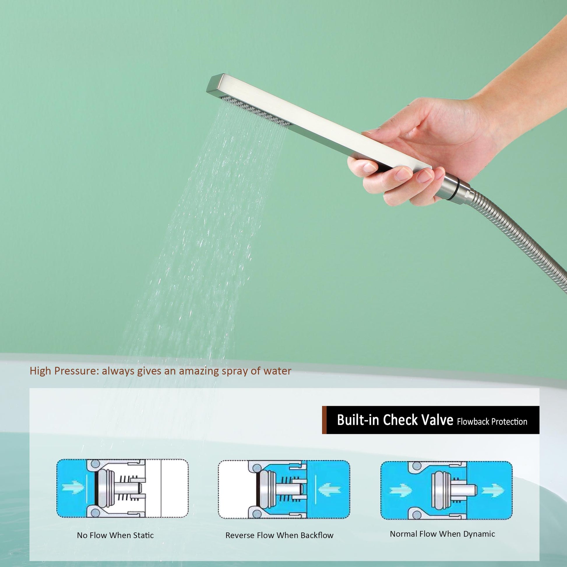 Single Handle Freestanding Tub Faucet with Hand Shower in Brushed Nickel