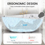 63" Artistic Marble Sculptural Solid Surface Freestanding Soaking Bathtub