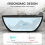 59" Oval Solid Surface Freestanding Bathtub with Black & Gold Star River Pattern