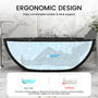 65" Freestanding Solid Surface Oval Bathtub in Marble Look Finish