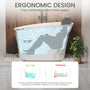 51" Freestanding Solid Surface Soaking Tub with Built-In Seat in Wood Grain & Marble Finish