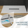 Durable SMC Composite Shower Base Pan with Center Drain in Black & White