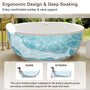 59" Round Solid Surface Freestanding Bathtub for Two in Matte White