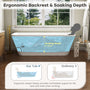 67" Rectangular Solid Surface Freestanding Soaker Tub in Matte White