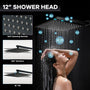 12-inch 4-Function Thermostatic Shower System with Handheld Shower