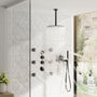 12" Shower System With Shelf, Handheld Shower With Spray Gun Feature