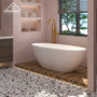 55 inches  Solid Surface Free-Standing Bathtub with Center  Drain in Matte White