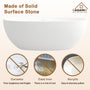 55 inches  Solid Surface Free-Standing Bathtub with Center  Drain in Matte White