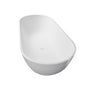 59 inches Solid Surface Free-Standing Bathtub with Center Drain in Matte White