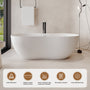67" Solid Surface Freestanding Soaking Bathtub with Unique Peanut Shape