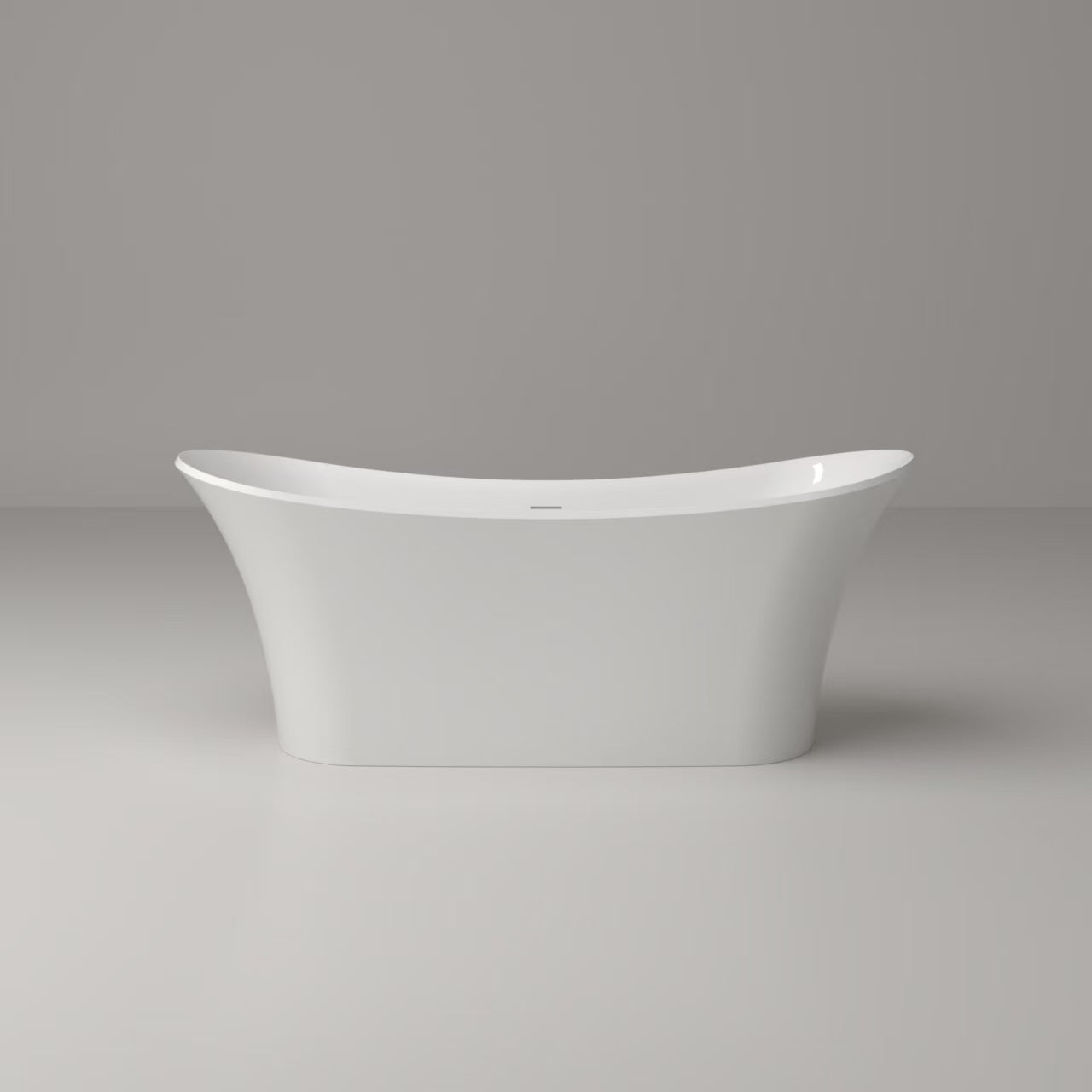 69" Freestanding Solid Surface Bathtub with Dual Sloped Headrests