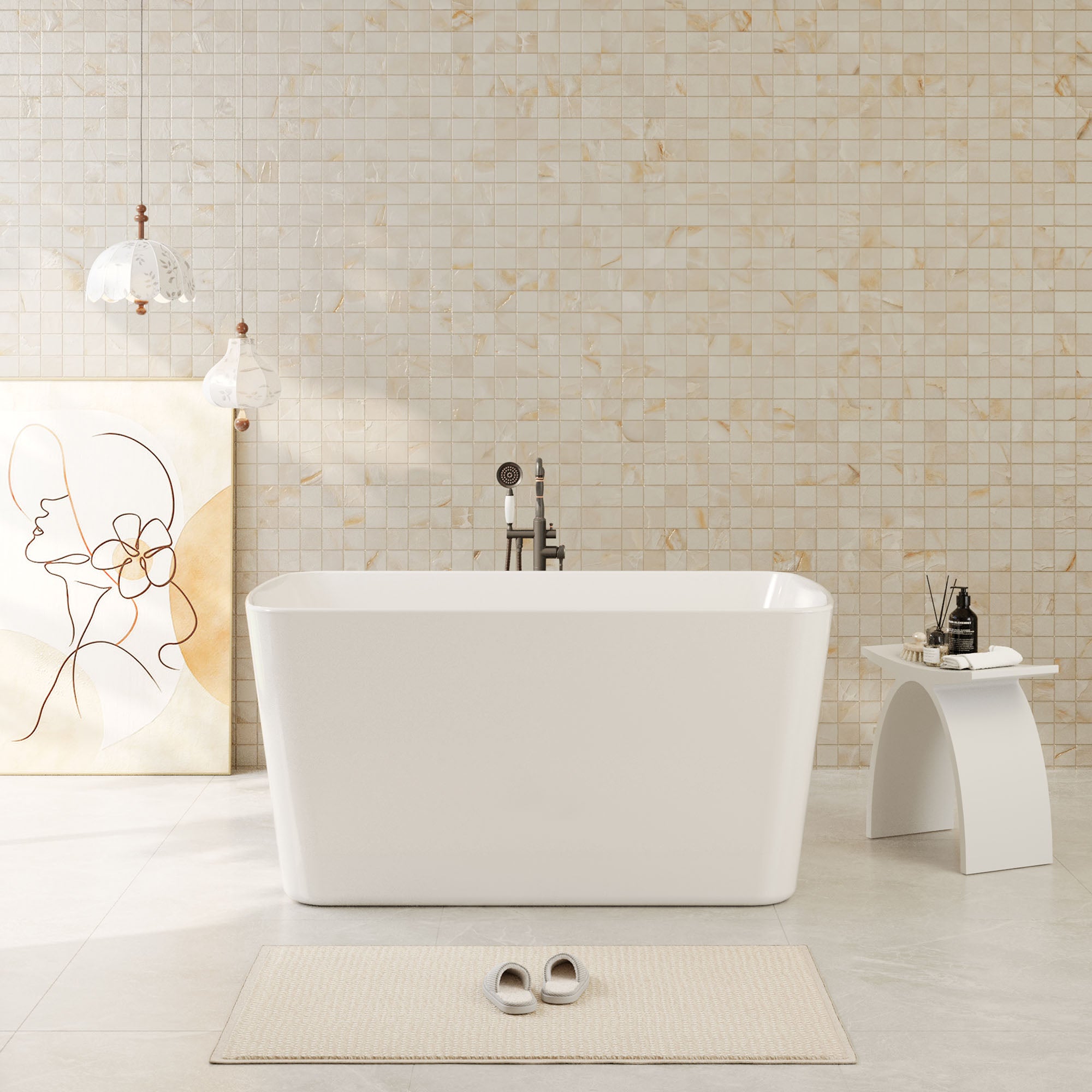 Premium LUCITE Acrylic Bathtub - Compact, High-Gloss, cUPC