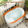 39" Small Freestanding Oval Solid Surface Soaking Bathtub with Built-In Seat - Tangent