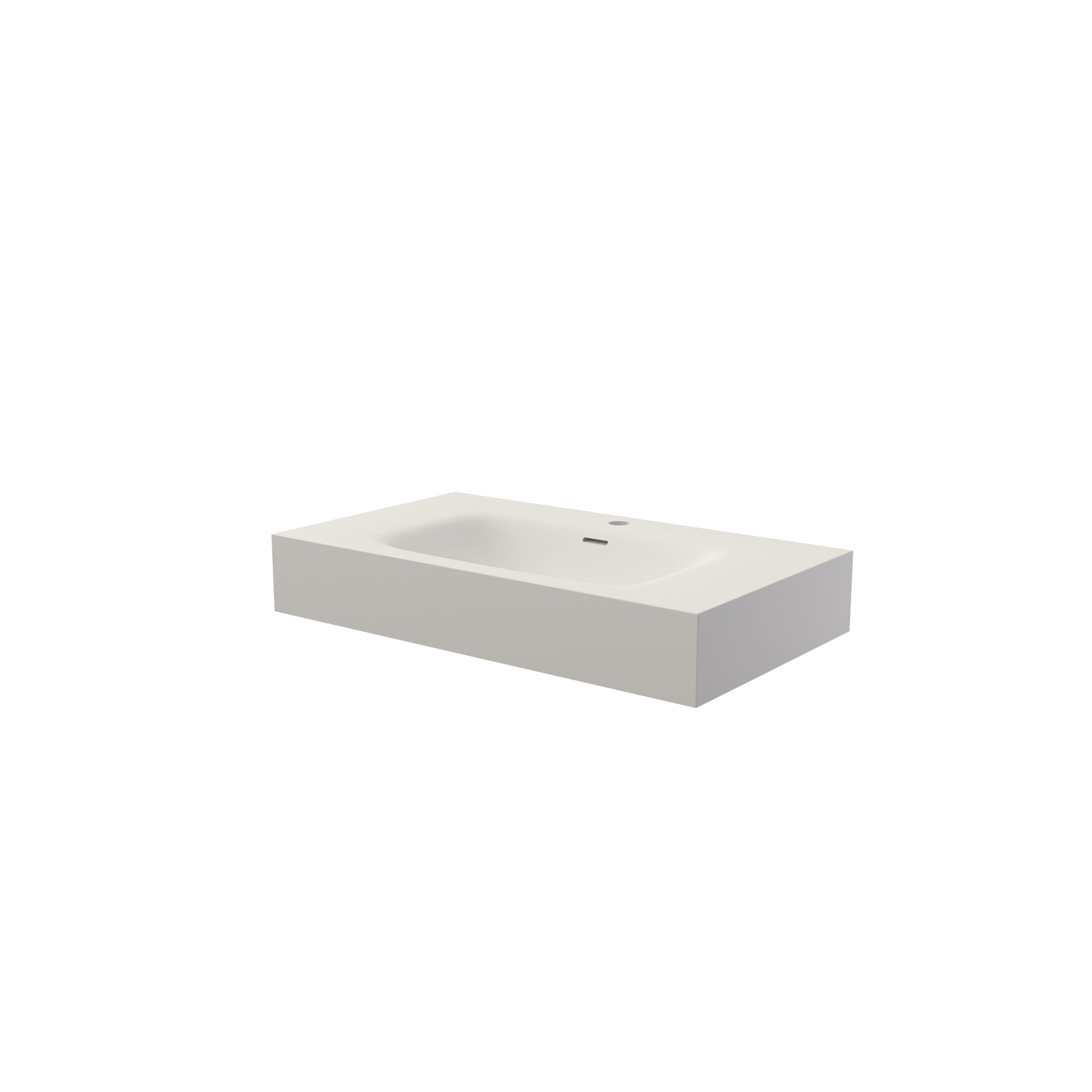 32 in. Solid Surface Wall-Mounted Basin Sink with Single Faucet Hole