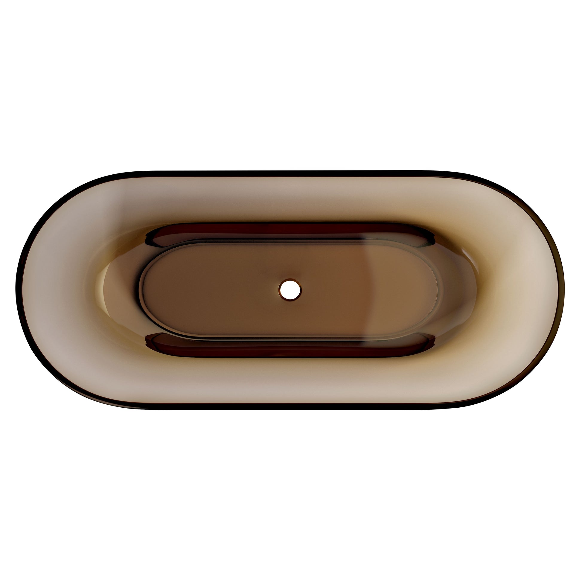 69" Coffee Pure Resin Freestanding Bathtub with Ergonomic Soaking Comfort