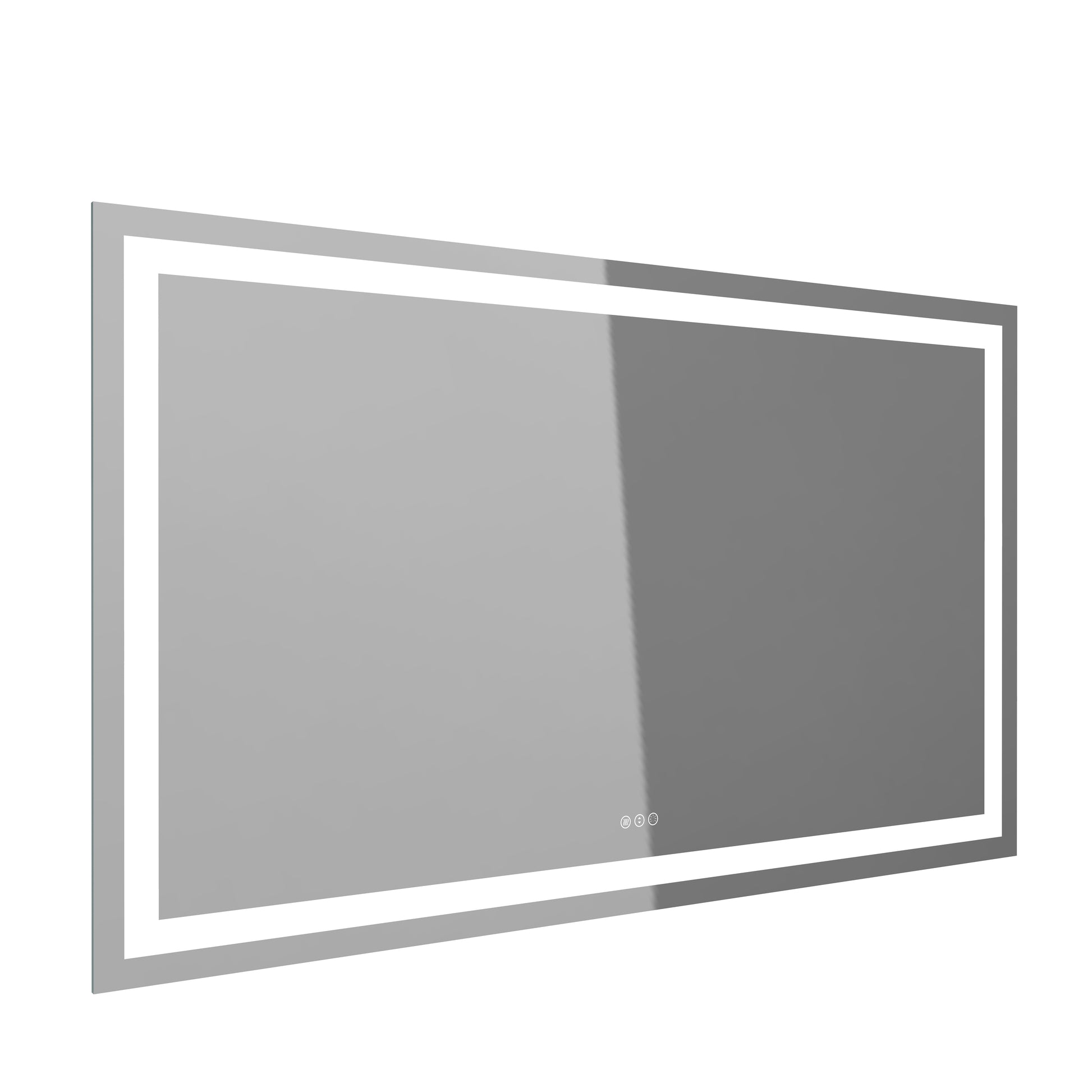 Rectangular Frameless LED Bathroom Mirror with Anti-Fog & Adjustable Color