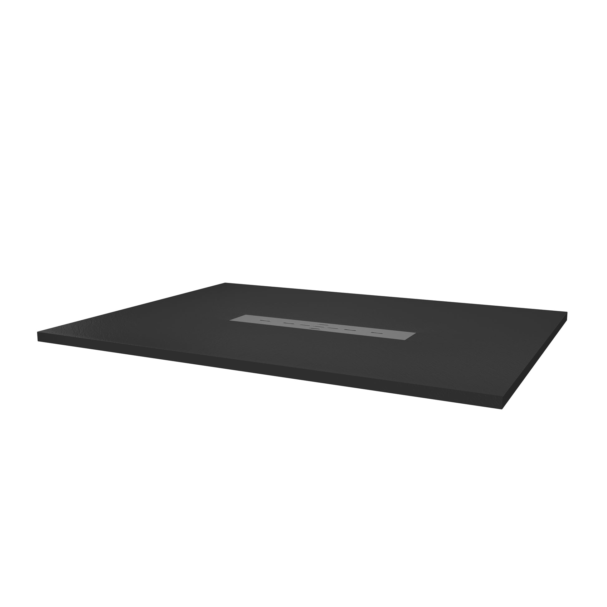 Durable SMC Composite Shower Base Pan with Center Drain in Black & White