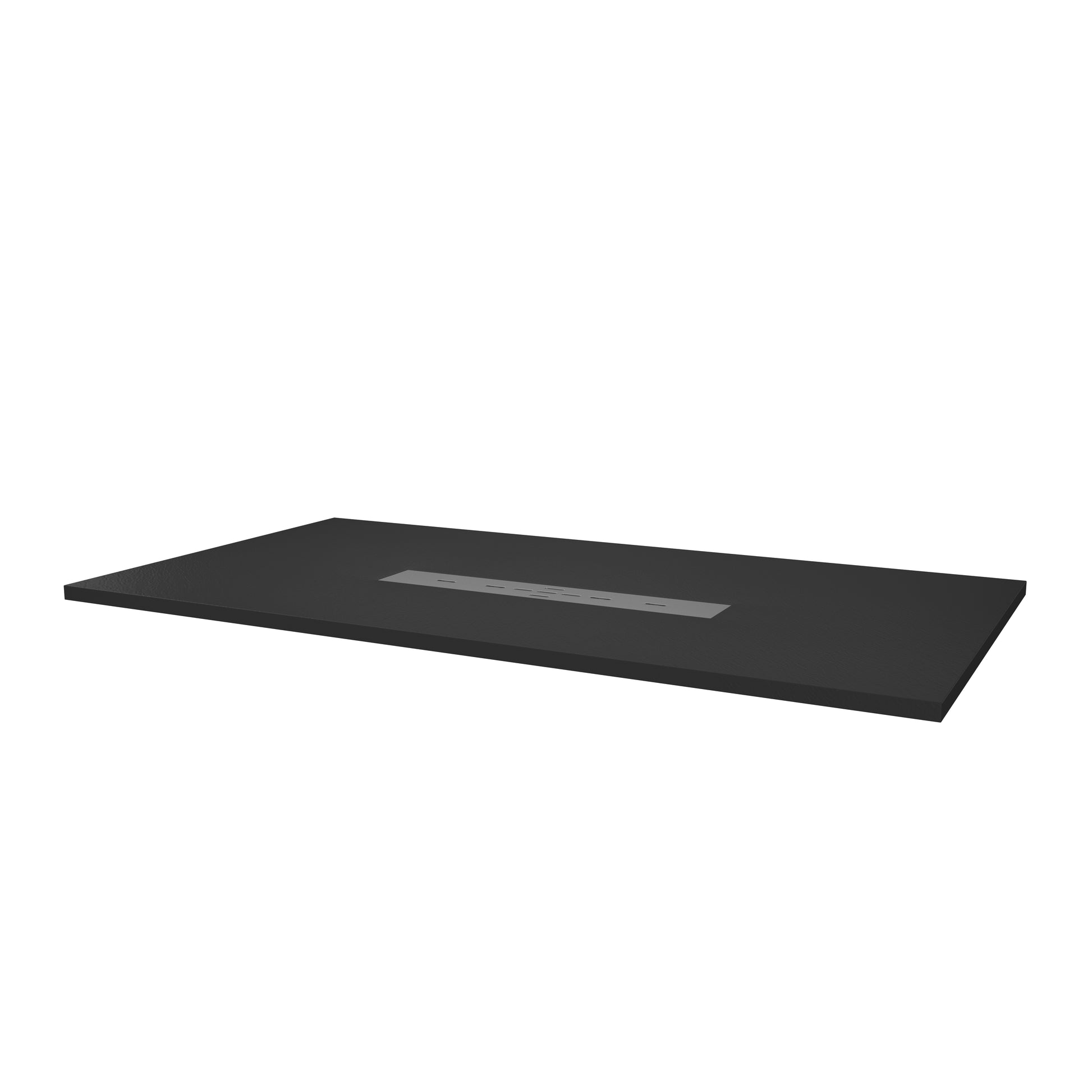Durable SMC Composite Shower Base Pan with Center Drain in Black & White