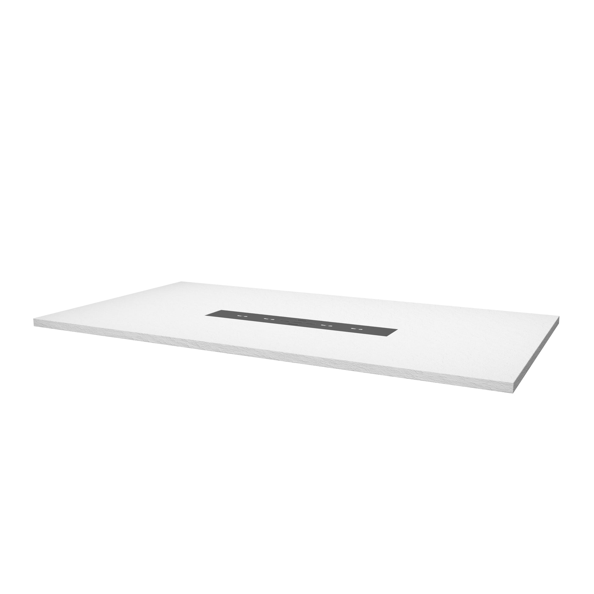 Durable SMC Composite Shower Base Pan with Center Drain in Black & White