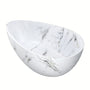 63" Artistic Marble Sculptural Solid Surface Freestanding Soaking Bathtub