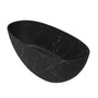 65" Freestanding Solid Surface Oval Bathtub in Marble Look Finish
