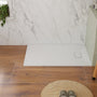 European-Style SMC Shower Base with Sleek Marble Texture in Black & White