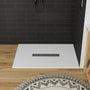 Durable SMC Composite Shower Base Pan with Center Drain in Black & White