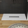 Durable SMC Composite Shower Base Pan with Center Drain in Black & White