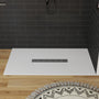 Durable SMC Composite Shower Base Pan with Center Drain in Black & White