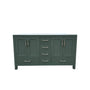 60" Deep Olive Green Double Sink Bathroom Vanity with Engineering Stone Top & 2 Basins