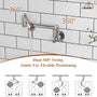 Double Handles Wall-Mounted Folding Pot Filler Space-Saving