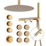 12" Shower System With Shelf, Handheld Shower With Spray Gun Feature