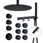 12" Shower System With Shelf, Handheld Shower With Spray Gun Feature